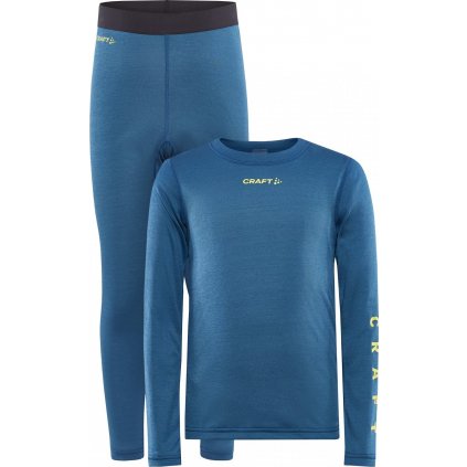 Dětský funkční set CRAFT Core Warm Baselayer Modrý