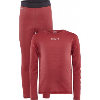 Dětský funkční set CRAFT Core Warm Baselayer červený