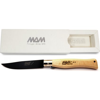 Zavírací nůž s pojistkou MAM Douro 5004 Black Titanium - buk, 7,5 cm