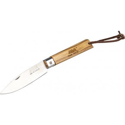 Zavírací nůž s koženým poutkem MAM Operario 2037 - oliva 8,8 cm