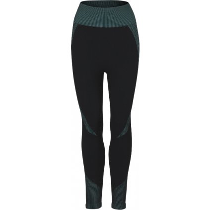 Dámské bezešvé legíny PROGRESS Gema Leggins černé/zelené