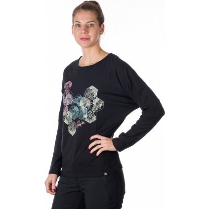 Dámské bavlněné triko NORTHFINDER Beverly černá (VELIKOST S)