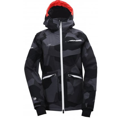 Dámská  lyžařská bunda 2117 Nyhem Eco černá - maskáčový vzor