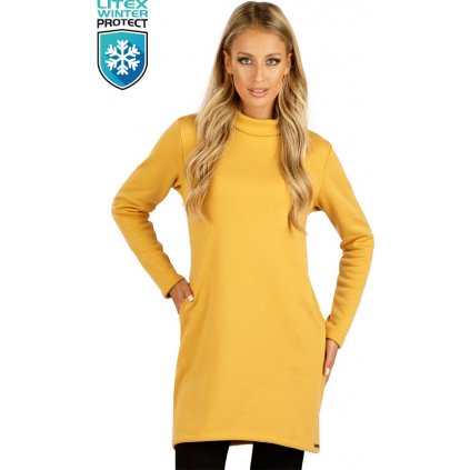 Dámské mikinové šaty LITEX s dlouhým rukávem žluté