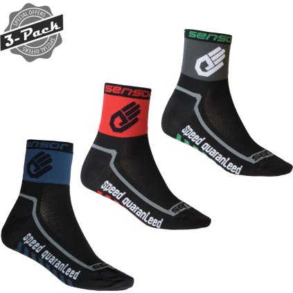 Unisex letní ponožky SENSOR 3 páry Race lite hand (Barva modrá, Velikost 6/8)