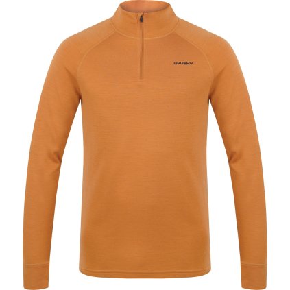 Pánská merino mikina HUSKY Aron Zip hořčicová (Velikost L)