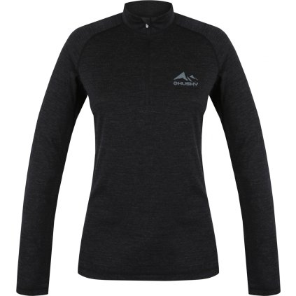 Dámské merino triko HUSKY Merow Zip černé (Velikost XXL)