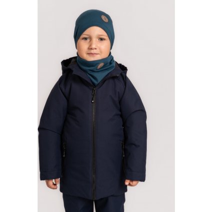 Dětská zimní bunda UNUO Snow, Tm. Modrá (Velikost 92/98)