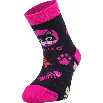 Bambusové ponožky UNUO Kočka růžové