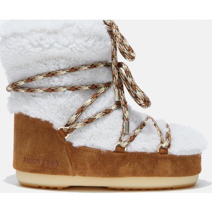 Dětské boty MOON BOOT Light low shearling bílohnědé