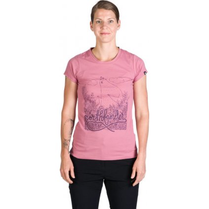 Dámské bavlněné triko NORTHFINDER Mable růžové
