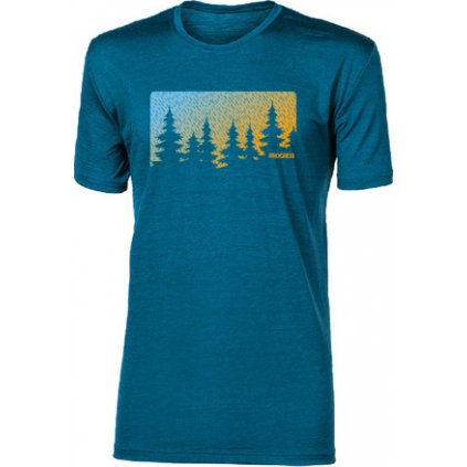 Pánské merino triko PROGRESS Hrutur Forest modré