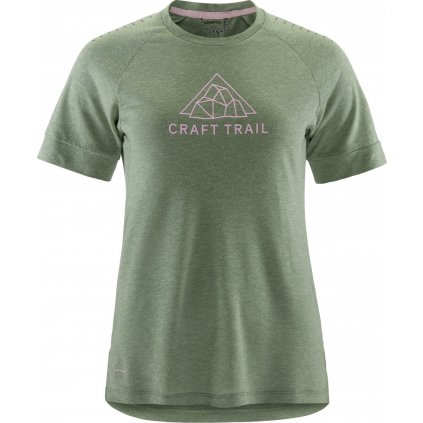Dámské triko CRAFT ADV Trail Wool SS - zelená