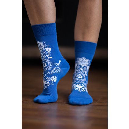 Barefoot ponožky Be Lenka Folk modrá
