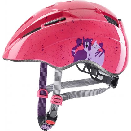 Dětská cyklistická helma UVEX Kid 2 Kočky růžová