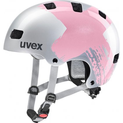 Dětská cyklistická helma UVEX Kid 3 růžovostříbrná