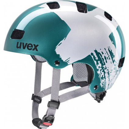 Dětská cyklistická helma UVEX Kid 3 zelenostříbrná