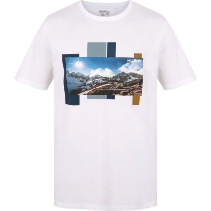 Pánské bavlněné triko HUSKY Tee Skyline bílé (Velikost XXXL)
