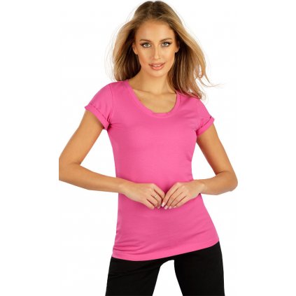 Dámské bavlněné triko LITEX s krátkým rukávem růžové