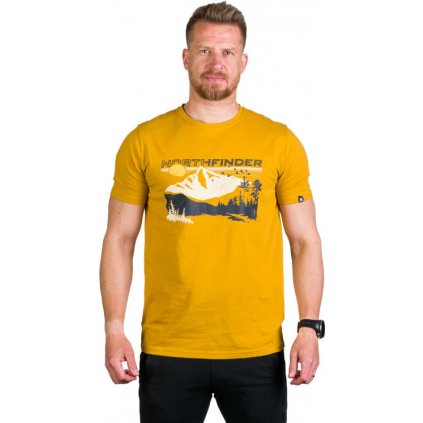 Pánské bavlněné triko NORTHFINDER Jedediah žluté