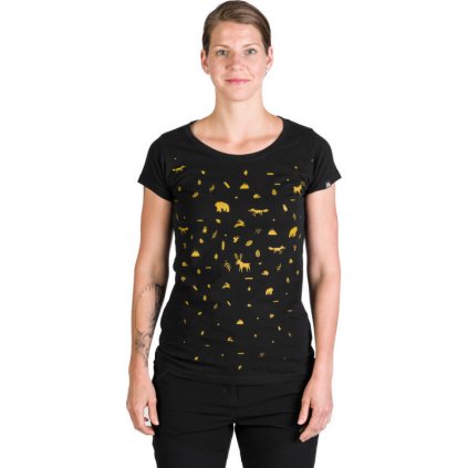 Dámské bavlněné triko NORTHFINDER Judith černé (VELIKOST XS)