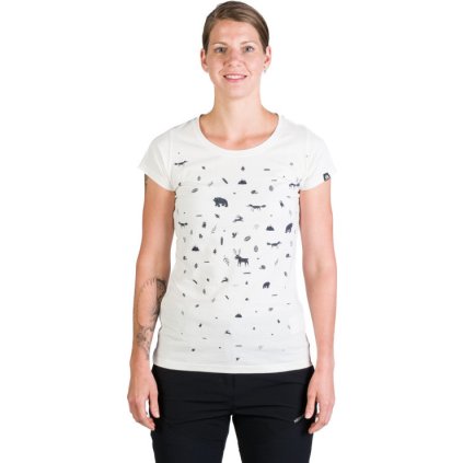 Dámské bavlněné triko NORTHFINDER Judith bílé (VELIKOST XS)