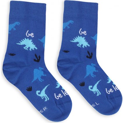 Dětské barefootové ponožky Be Lenka Kids Crew Dino modré