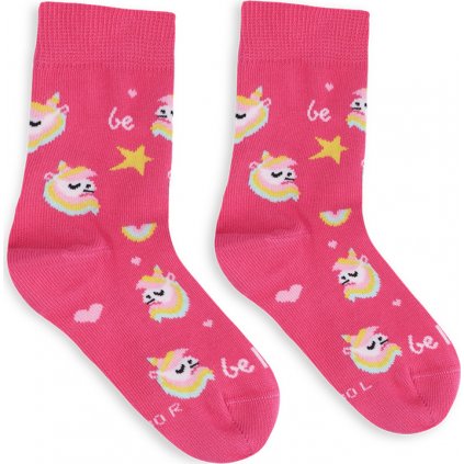 Dětské barefootové ponožky Be Lenka Kids Crew Unicorn růžové