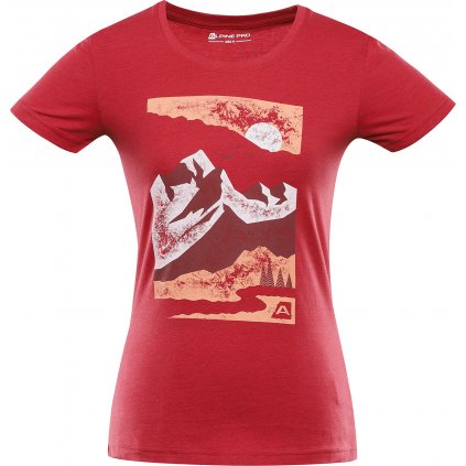 Dámské bavlněné triko ALPINE PRO Bolena červené