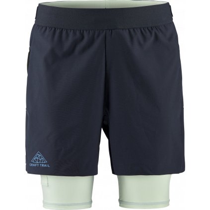 Pánské běžecké šortky CRAFT PRO Trail 2in1 - modrá (Velikost S)