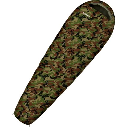 Syntetický třísezónní dětský spacák HUSKY Junior Army zelený (Velikost OneSize)