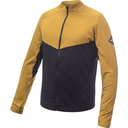 Pánská funkční mikina SENSOR Coolmax Thermo celozip černá/mustard (Velikost XXL, Barva černá)