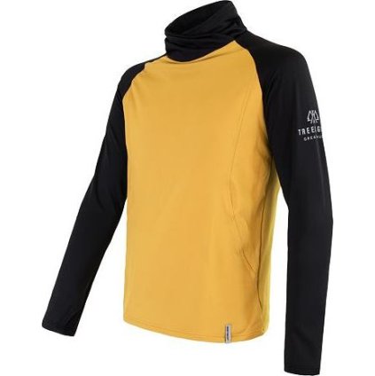Pánská funkční mikina SENSOR Coolmax Thermo mustard/černá (Velikost S, Barva černá)