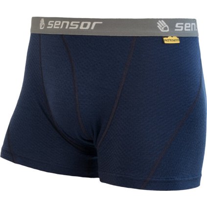 Pánské merino boxerky SENSOR df  tm. modrá (Velikost M, Barva modrá)