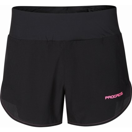 Dámské sportovní šortky 2v1 PROGRESS Fortuna shorts černé (Velikost S)