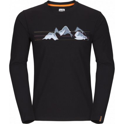 Pánské tričko Bormio T-shirt LS černá 2 (Velikost 3XL)
