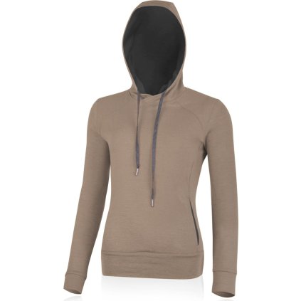 Dámská merino mikina LASTING Wesia hnědá (Velikost L)