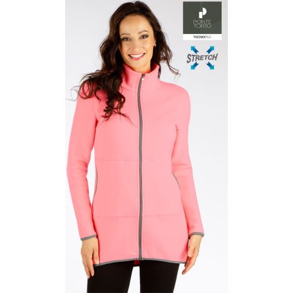 Dámská fleecová mikina LITEX dlouhá na zip růžová (Velikost S, Barva 329)