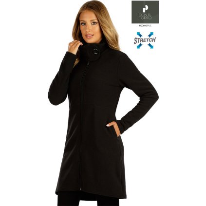 Dámská fleecová mikina LITEX dlouhá na zip černá (Barva černá, Velikost S)