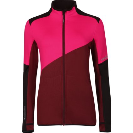 Dámská sportovní mikina PROGRESS Territoria černá/fuchsie/tm.švestka (Velikost S)