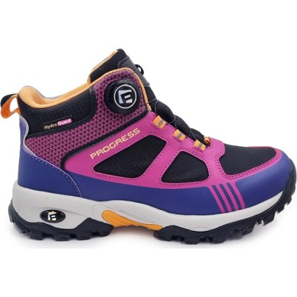 Kotníkové boty PROGRESS Trek MID WP s membránou - černá/malinová/tm.modrá (Velikost 38)