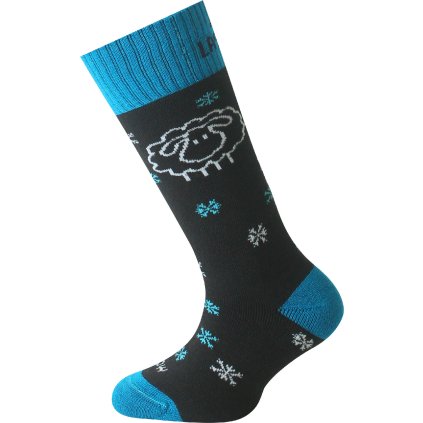 Dětské merino lyžařské ponožky LASTING SJW černé (Velikost XXS)