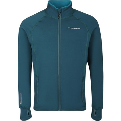 Chlapecká funkční mikina PROGRESS Torez Junior Merino zelená (Velikost 152/1)