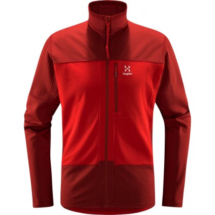 Pánská technická mikina Haglöfs ROC Spitz Mid - červená (Velikost S)