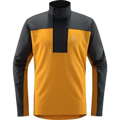 Pánská technická mikina Haglöfs ROC Flash Mid Halfzip - žlutá (Velikost S)