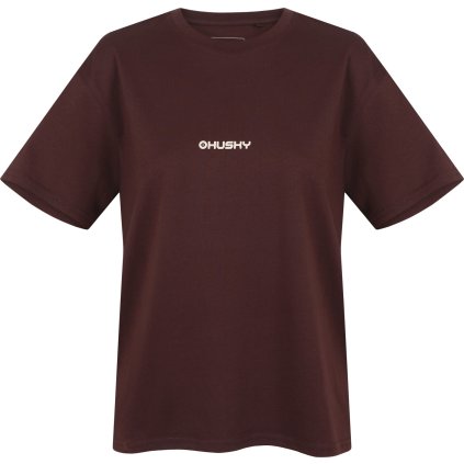 Dámské bavlněné triko HUSKY Tee Stamp L hnědé (Velikost L)