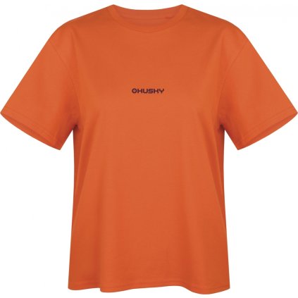 Dámské bavlněné triko HUSKY Tee Stamp L oranžové (Velikost L)