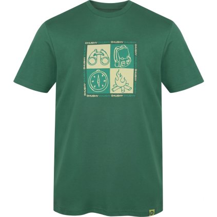 Pánské bavlněné triko HUSKY Tee Square M zelené (Velikost L)