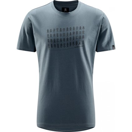 Pánské bavlněné triko Haglöfs Outsiders By Nature Print - modrá (Velikost S)