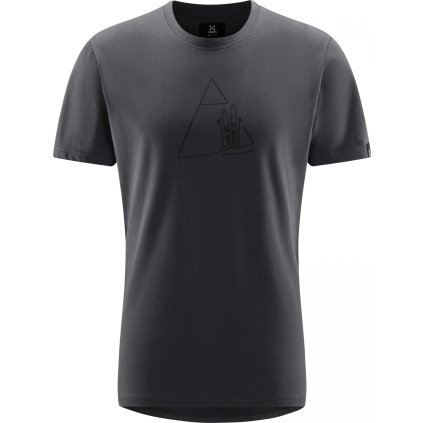 Pánské bavlněné triko Haglöfs Outsiders By Nature Print - tmavě šedá (Velikost S)